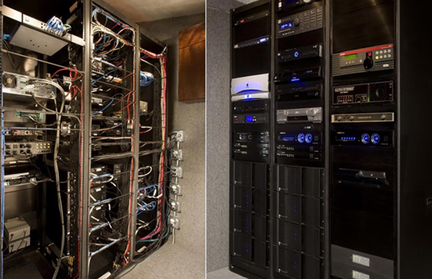 Home Theater Design, Creative Theater, Future Home, Blue Room, Projector, Wiring Rack