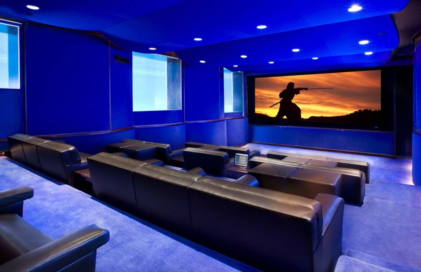 Home Theater Design, Creative Theater, Future Home, Blue Room