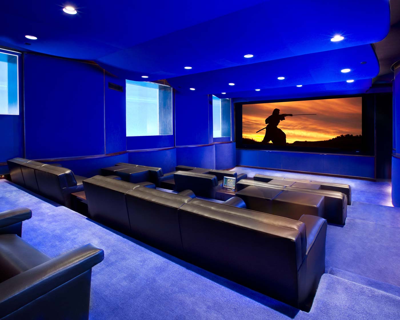 Home Theater Design, Creative Theater, Future Home, Blue Room