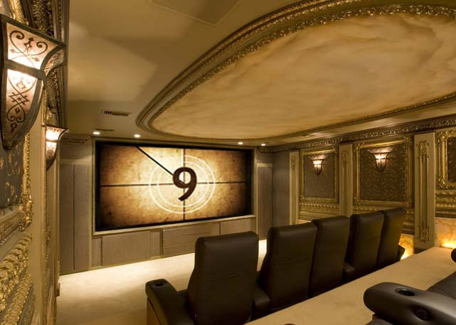 Home Theater Design, LED Lighting, Future Home, Golden