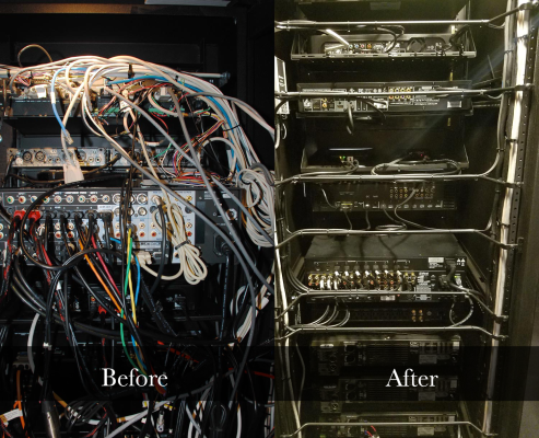 Before and after wiring rack